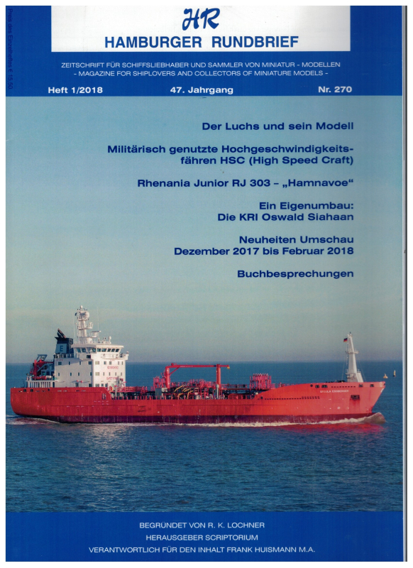 Nr. 270 Heft 1-2018 47. Jahrgang; Hamburger Rundbrief (1 St.)